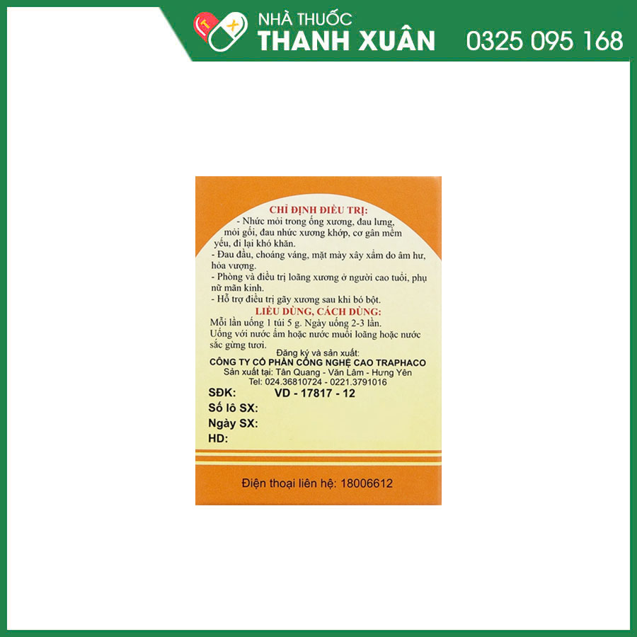 Dưỡng cốt hoàn Traphaco điều trị nhức mỏi, phòng và điều trị loãng xương